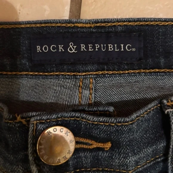 Rock & Republic Dark wash Straight Leg Kendall Jeans Size 12 - Picture 6 of 7